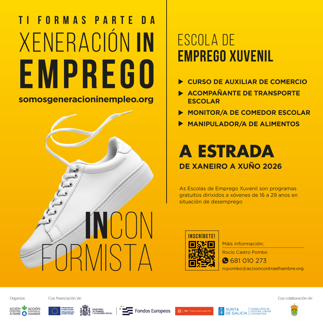 QUERES PARTICIPAR NA ESCOLA DE EMPREGO XUVENIL A ESTRADA 2026